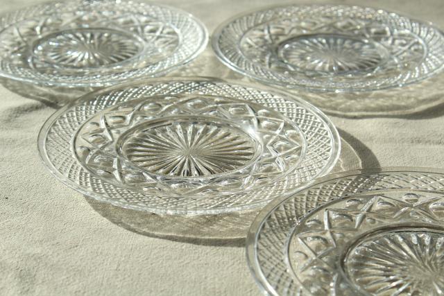 photo of Imperial Cape Cod pattern glass bread & butter plates, vintage crystal clear glass #1