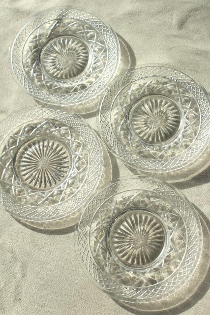 photo of Imperial Cape Cod pattern glass bread & butter plates, vintage crystal clear glass #2