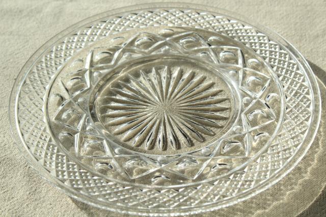 photo of Imperial Cape Cod pattern glass bread & butter plates, vintage crystal clear glass #3