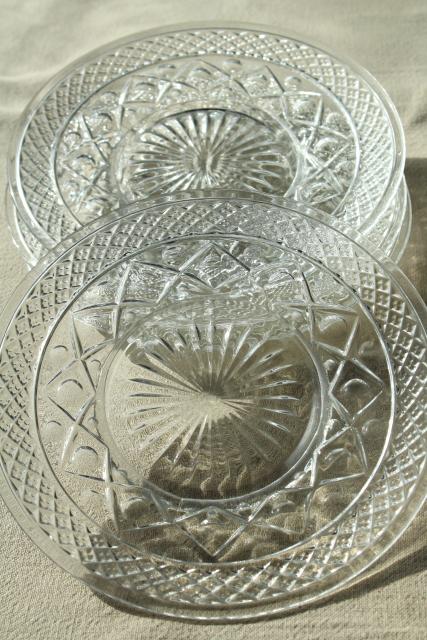 photo of Imperial Cape Cod pattern glass bread & butter plates, vintage crystal clear glass #4