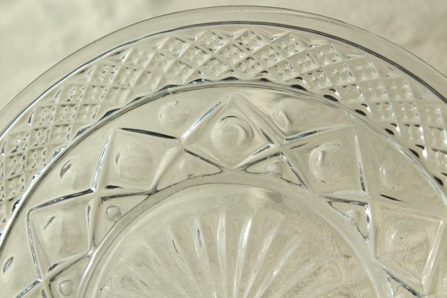 photo of Imperial Cape Cod pattern glass bread & butter plates, vintage crystal clear glass #5