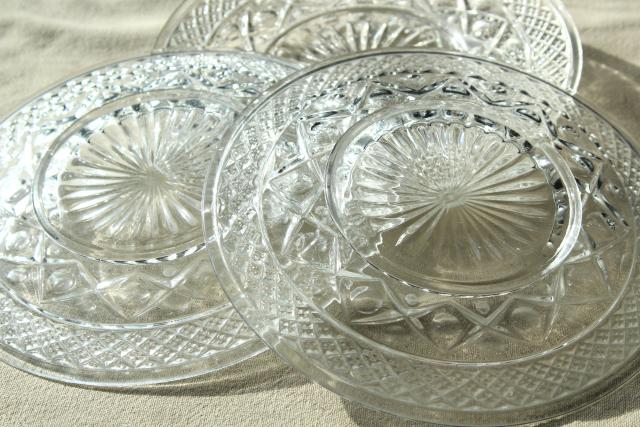 photo of Imperial Cape Cod pattern glass bread & butter plates, vintage crystal clear glass #6