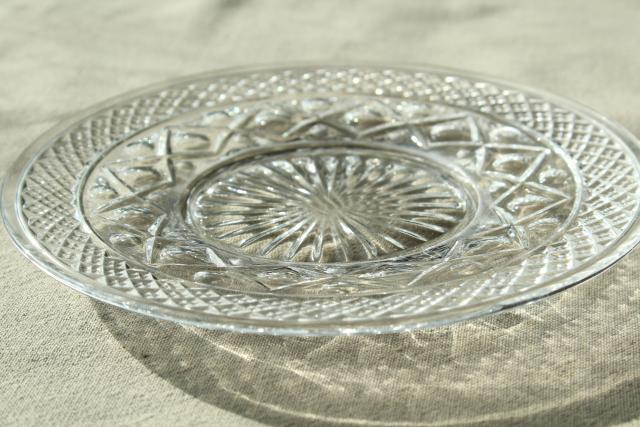 photo of Imperial Cape Cod pattern glass bread & butter plates, vintage crystal clear glass #7