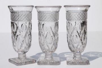 catalog photo of Imperial Cape Cod pattern glass footed tumblers / parfait glasses