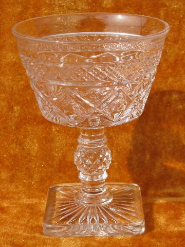 photo of Imperial Cape Cod pattern glass stemware, 12 vintage sherbets / champagnes #2