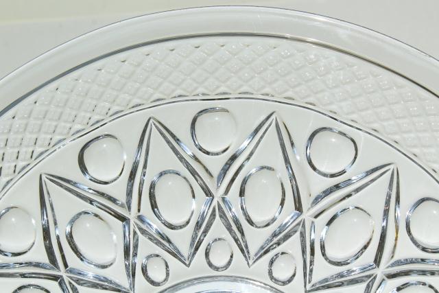 photo of Imperial Cape Cod pattern glass torte plate, large cake plate or sandwich tray, crystal clear glass #3