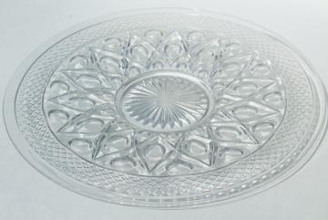 catalog photo of Imperial Cape Cod pattern glass torte plate, large cake plate or sandwich tray, crystal clear glass