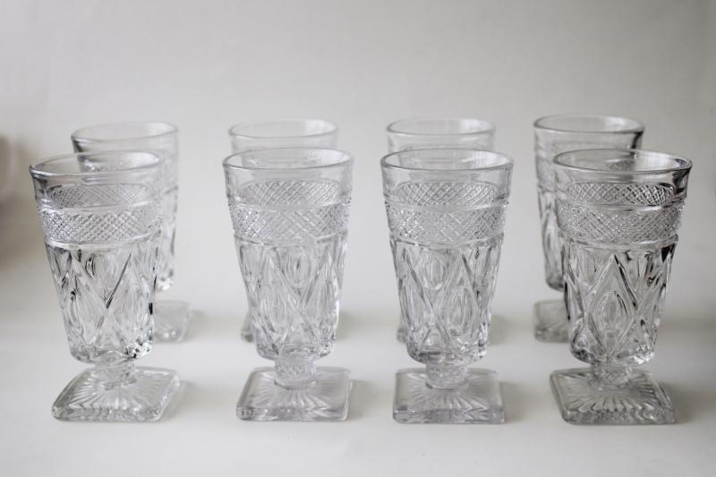 photo of Imperial Cape Cod pattern juice glasses, set of 8 crystal clear footed tumblers #1