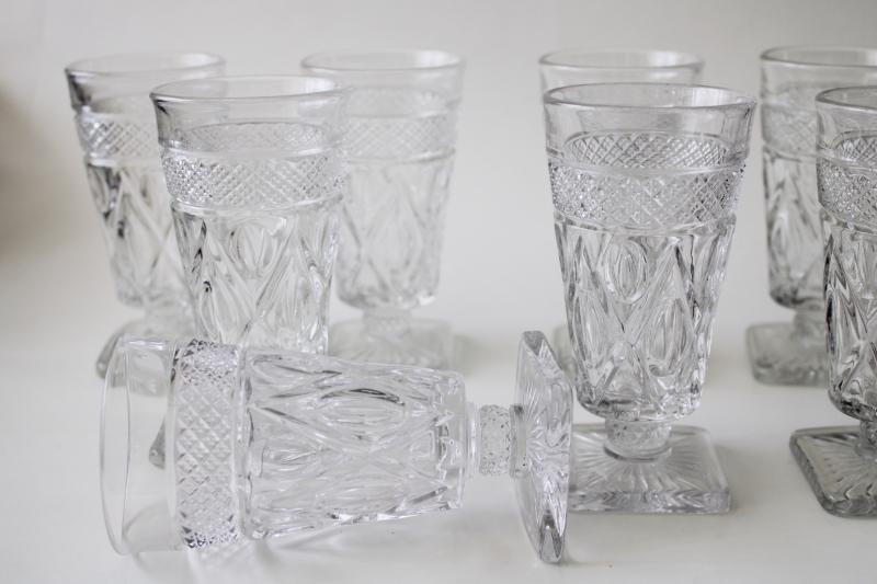 photo of Imperial Cape Cod pattern juice glasses, set of 8 crystal clear footed tumblers #2