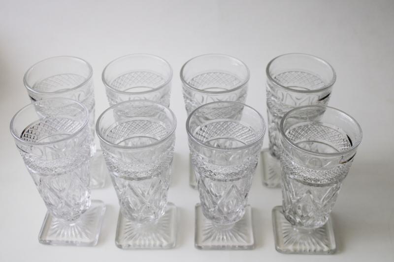 photo of Imperial Cape Cod pattern juice glasses, set of 8 crystal clear footed tumblers #3