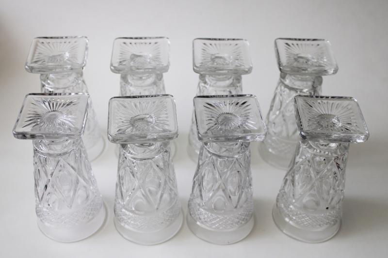 photo of Imperial Cape Cod pattern juice glasses, set of 8 crystal clear footed tumblers #4