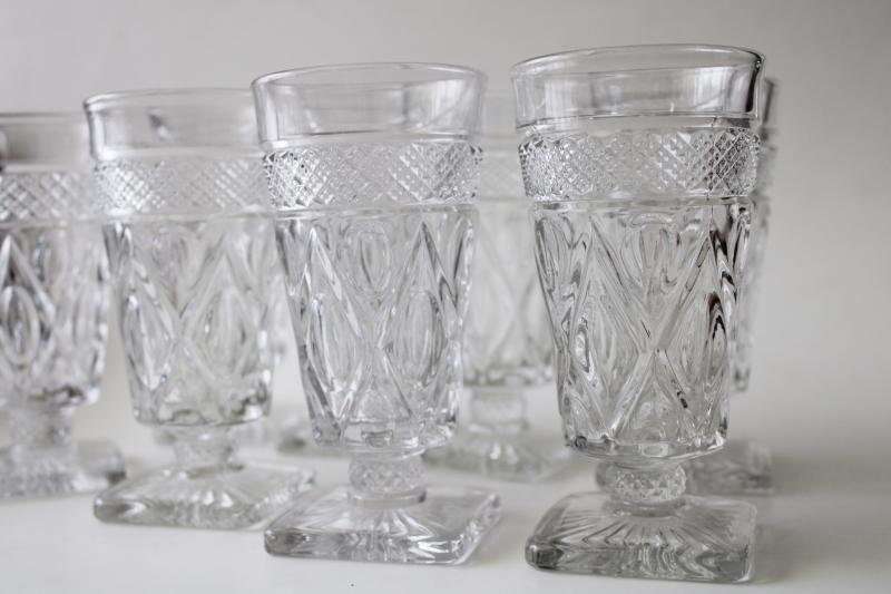 photo of Imperial Cape Cod pattern juice glasses, set of 8 crystal clear footed tumblers #5