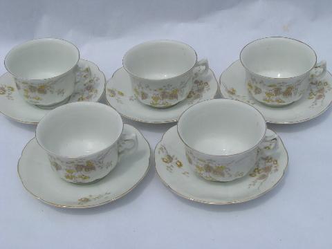 photo of Imperial Karlsbad china, antique vintage porcelain cups & saucers #1