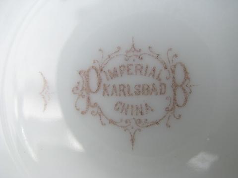 photo of Imperial Karlsbad china, antique vintage porcelain cups & saucers #5