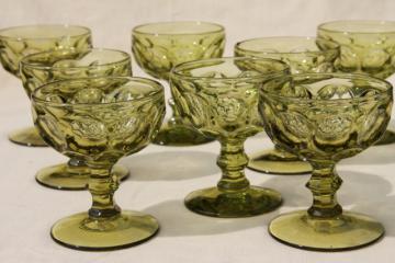 catalog photo of Imperial Provincial (Heisey Whirlpool) pattern glass sherbet or champagne glasses verde green