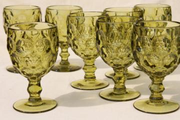 catalog photo of Imperial Provincial (Heisey Whirlpool) pattern glass water goblet glasses verde green