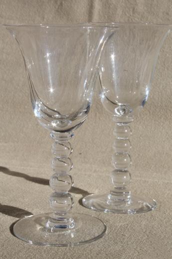 photo of Imperial candlewick beaded stem wine glasses, champagne saucer glasses #4