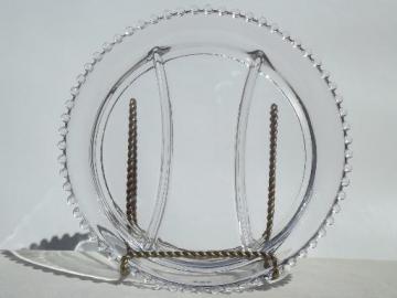 catalog photo of Imperial candlewick glass serving bowl, large three part divided dish 