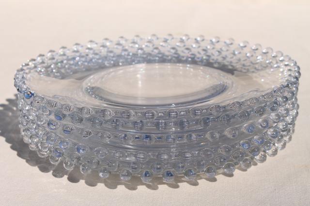 photo of Imperial candlewick pattern, crystal clear vintage elegant glass luncheon / salad plates #4