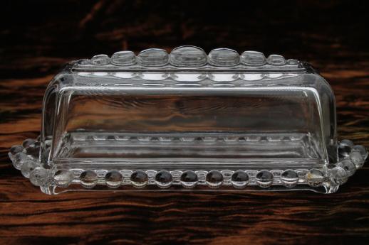 photo of Imperial candlewick pattern glass covered butter dish, butter plate & cover #2