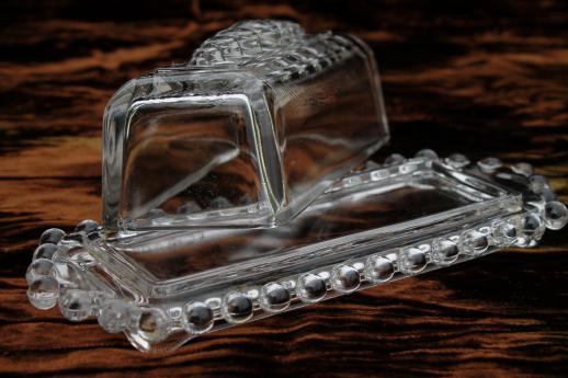 photo of Imperial candlewick pattern glass covered butter dish, butter plate & cover #3