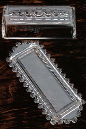 photo of Imperial candlewick pattern glass covered butter dish, butter plate & cover #4