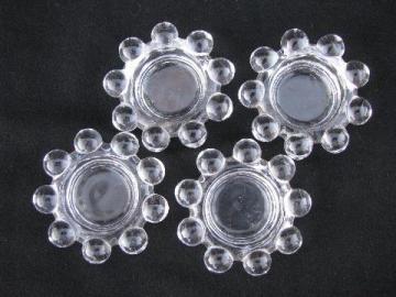 catalog photo of Imperial candlewick pattern glass, individual salt dip dishes, set of four salts