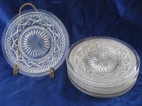 photo of Imperial glass Cape Cod pattern bread & butter plates, set of 8, mint condition #1