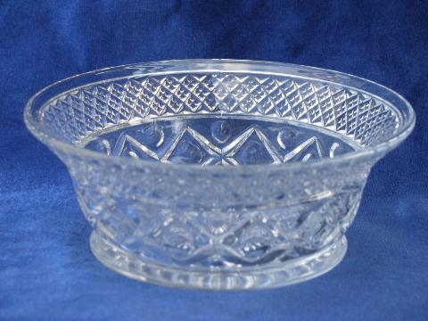 photo of Imperial glass Cape Cod pattern mayonnaise bowl & handled salad bowl #2