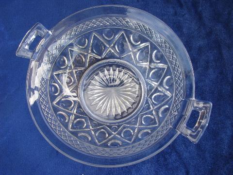 photo of Imperial glass Cape Cod pattern mayonnaise bowl & handled salad bowl #4