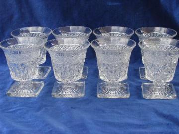 catalog photo of Imperial glass Cape Cod pattern oyster / cocktail glasses, set of 8, mint condition