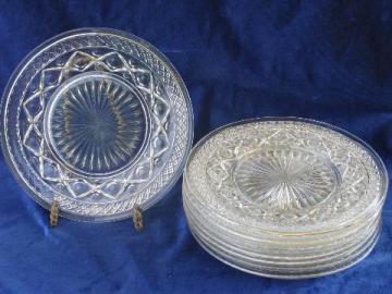 catalog photo of Imperial glass Cape Cod pattern salad plates, set of 8, mint condition