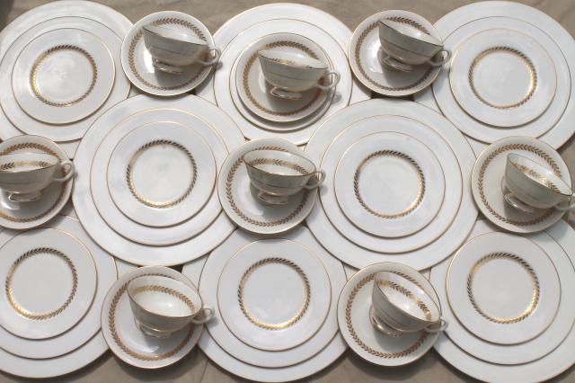 photo of Imperial gold laurel border Lenox china set, 8 complete place settings #5