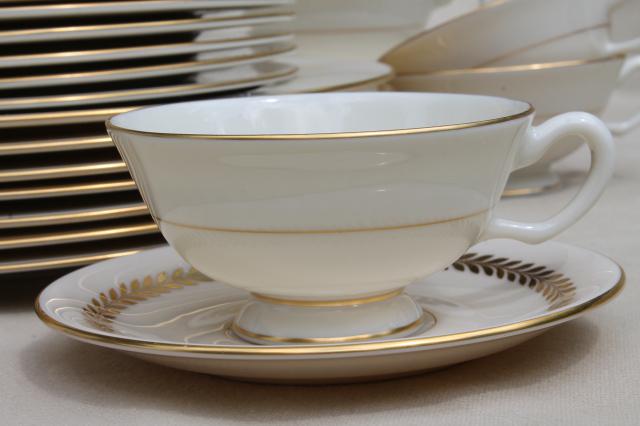 photo of Imperial gold laurel border Lenox china set, 8 complete place settings #7