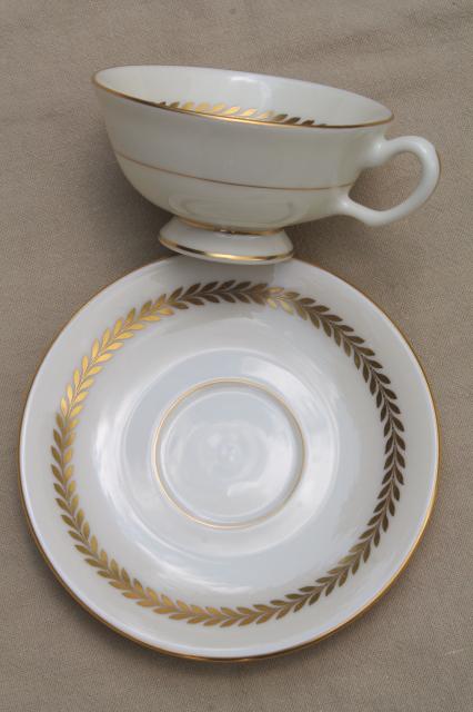 photo of Imperial gold laurel border Lenox china set, 8 complete place settings #8