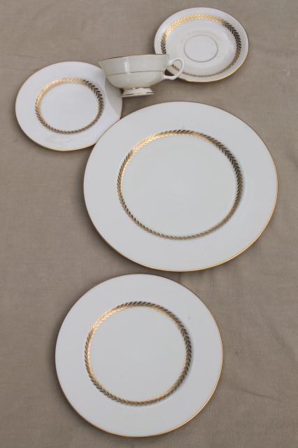 photo of Imperial gold laurel border Lenox china set, 8 complete place settings #10