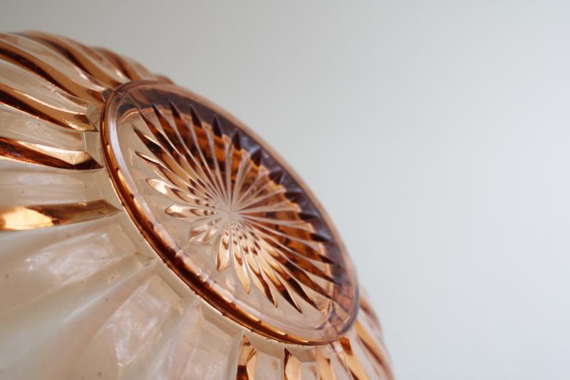 photo of Imperial pink depression glass laced edge open lace border vintage centerpiece bowl #3