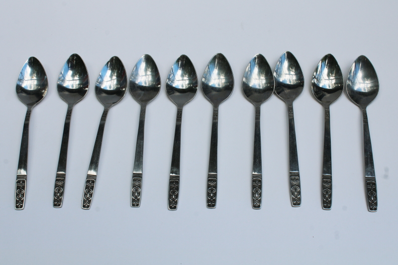 photo of Imperial stainless Cortina pattern flatware set of 10 teaspoons IIC Korea  #1