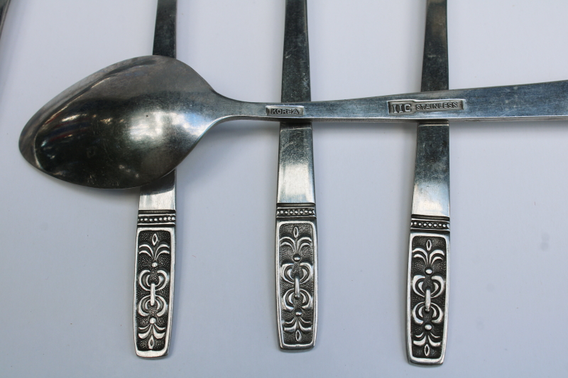 photo of Imperial stainless Cortina pattern flatware set of 10 teaspoons IIC Korea #2