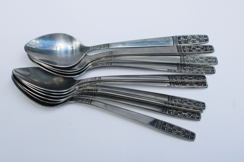 photo of Imperial stainless Cortina pattern flatware set of 10 teaspoons IIC Korea #3