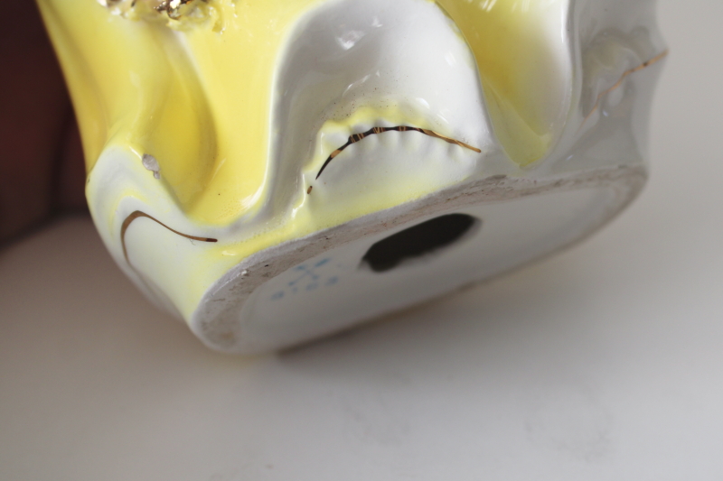 photo of In Your Easter Bonnet vintage hand painted ceramic figurine, lady in picture hat 1950s Arnart Japan  #9