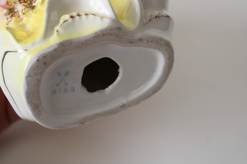 photo of In Your Easter Bonnet vintage hand painted ceramic figurine, lady in picture hat 1950s Arnart Japan  #10