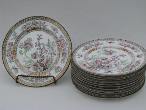 photo of India or Indian Tree, lot 12 antique vintage Royal Doulton china plates #1