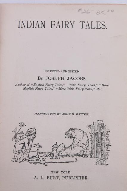 photo of Indian Fairy Tales stories of India / Joseph Jacobs, early 20th century vintage book #2