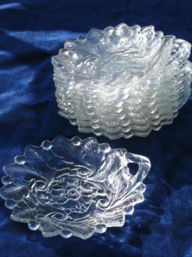 catalog photo of Indiana Wild Rose vintage pressed glass 8 relish trays plates