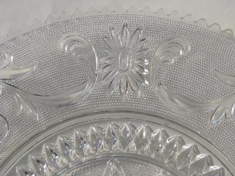 photo of Indiana sandwich daisy pattern cake torte plate, vintage Tiara glass #2