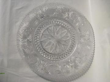 catalog photo of Indiana sandwich daisy pattern cake torte plate, vintage Tiara glass