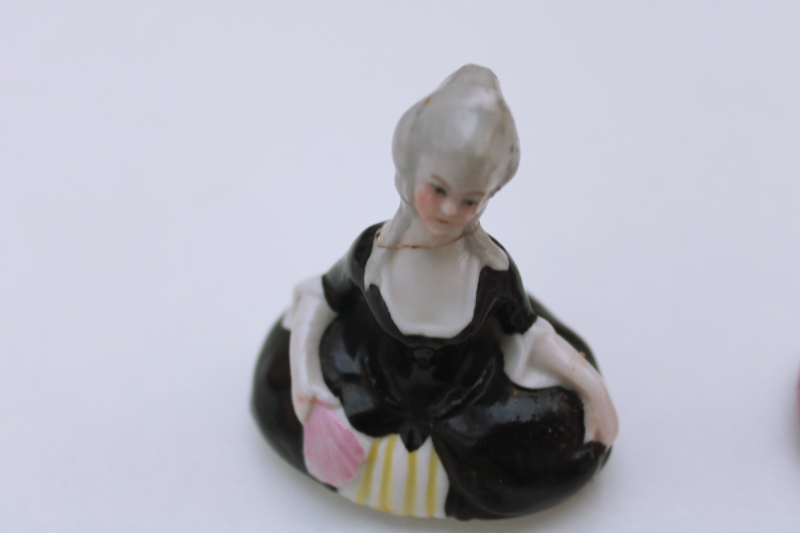 photo of Ink Girls antique Germany china figurine inkwell, French court ladies #4