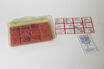 catalog photo of Inkadinkado rubber stamp set, French language teachers stamps Merci, Tres Bien etc