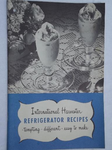 photo of International Harvester refrigerator recipes, vintage 1947 cookbook #1